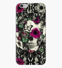 Vinilo o funda para iPhone Cráneo victoriano de encaje gótico
