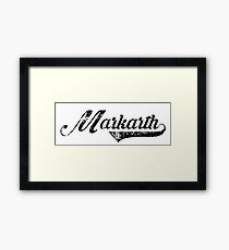 Skyrim Markarth Distressed Sports Lettering Framed Print