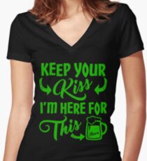 Funny St Patrick's Day Beer Drinking Humor Women's Fitted V-Neck T-Shirt