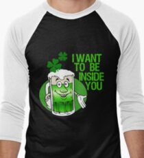 Green Beer Innuendo St Patrick's Day Men's Baseball Âľ T-Shirt