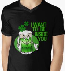 Green Beer Innuendo St Patrick's Day Men's V-Neck T-Shirt