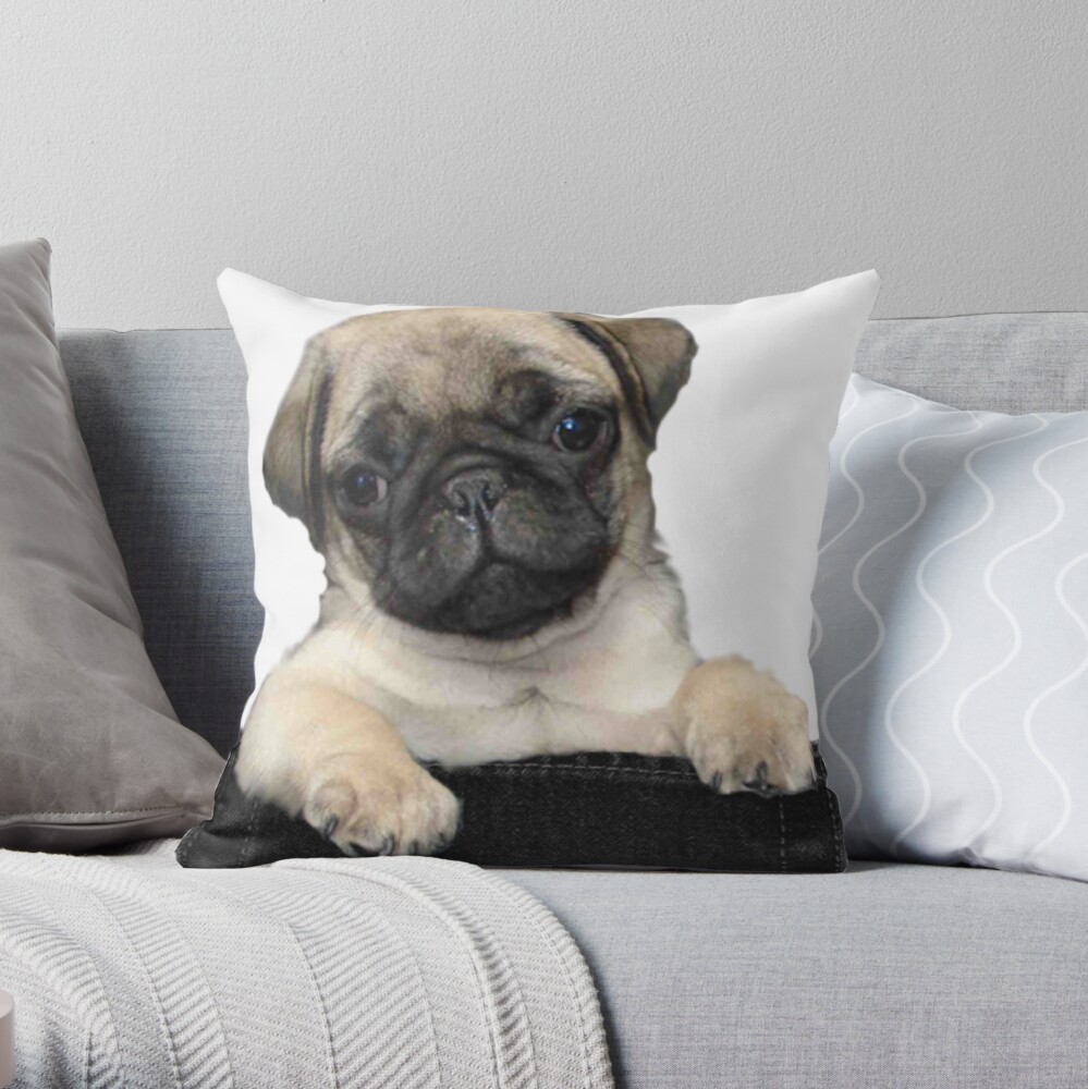pug throw pillow