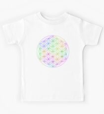 Flower of Life - White Rainbow Kids Tee