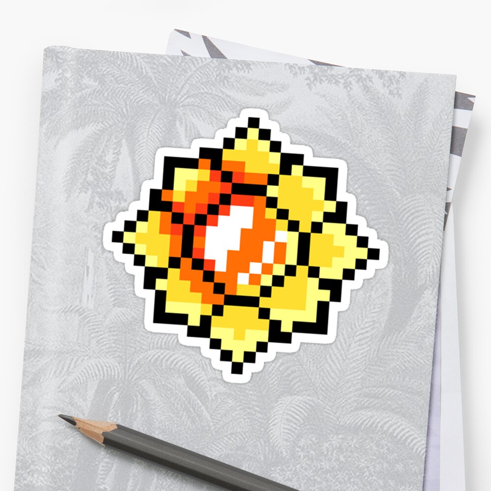 "Pokemon Kanto Badges: Pixel Art Thunder Badge" Sticker by ...