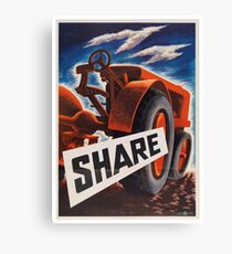 Share - Vintage WW2 Propaganda Poster Canvas Print