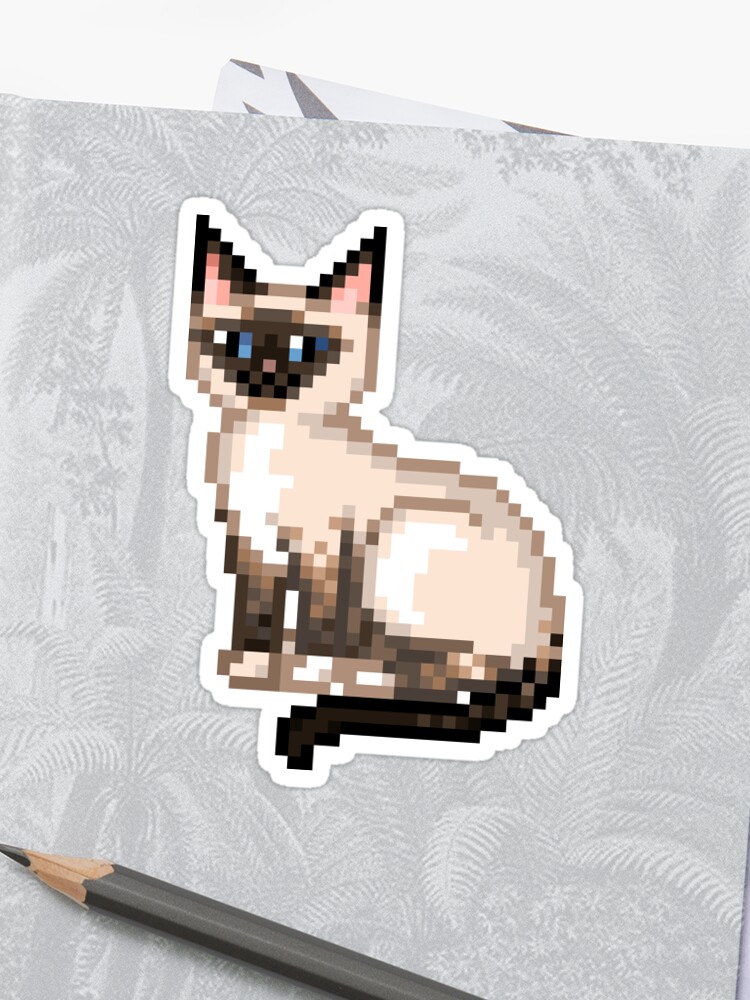 Chat Pixel Siamois Sticker