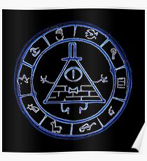 Bill Cipher Zodiac in Blue Poster