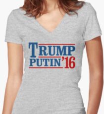 Trump Putin 2016 Women's Fitted V-Neck T-Shirt