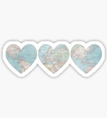 Weltkarte Herz Sticker