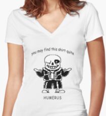 Undertale Sans Humerus Shirt Women's Fitted V-Neck T-Shirt