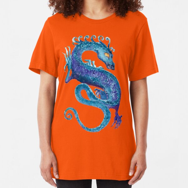 Blue Coiled Dragon Slim Fit T-Shirt