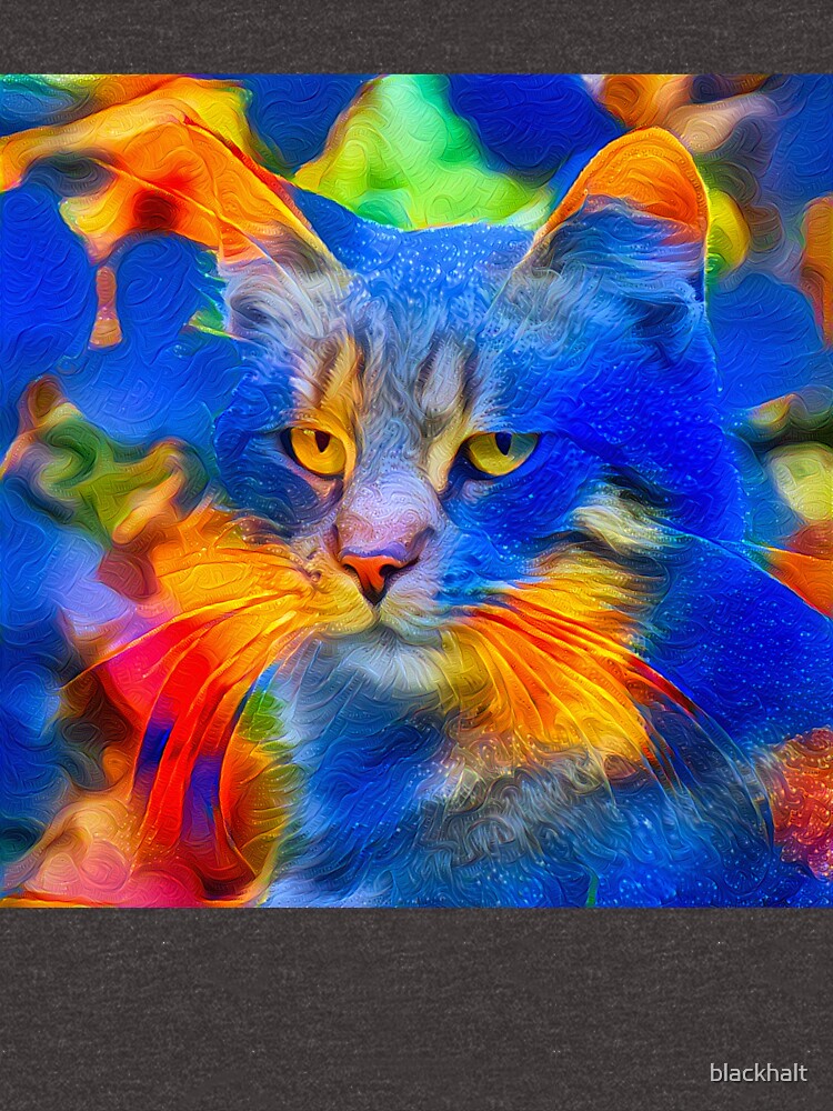 Artificial neural style flower wild cat by blackhalt