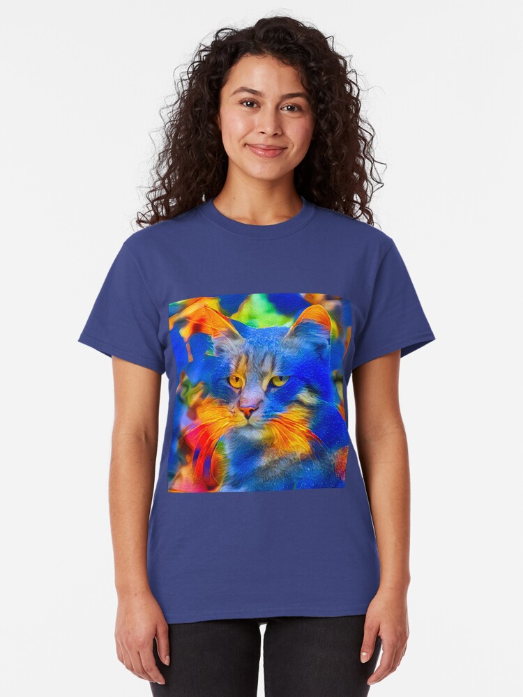 Alternate view of Artificial neural style flower wild cat Classic T-Shirt