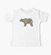 Gold & Black Aztec Bear Baby Tee