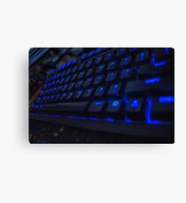 Cool Blue Keyboard Canvas Print