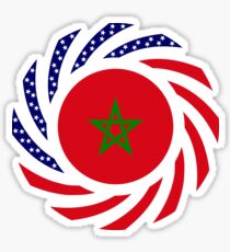 Moroccan American Multinational Patriot Flag Series Sticker