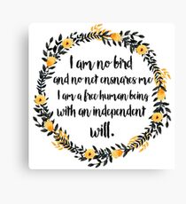 I am no bird; and no net ensnares me Canvas Print