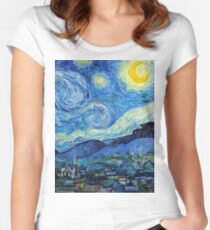 1889-Vincent van Gogh-Die Sternennacht-73x92 Tailliertes Rundhals-Shirt