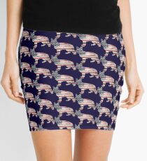 Patriotic German Shepherd, American Flag Mini Skirt