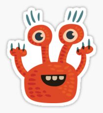 Funny Orange Creature Sticker
