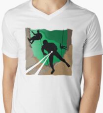 Abseil or Rappel, Rock Climber Men's V-Neck T-Shirt