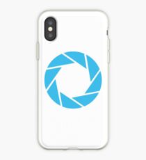 Vinilo o funda para iPhone Aperture Science (azul)
