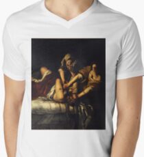 Judith Slaying Holofernes by Artemisia Gentileschi Men's V-Neck T-Shirt
