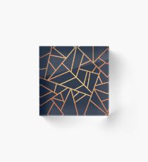 Copper and Midnight Navy Acrylic Block