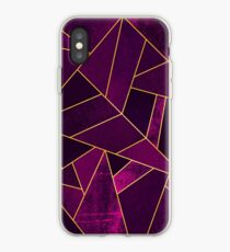 Purple Stone / Gold Lines iPhone Case