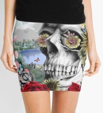 Nature skull landscape Mini Skirt