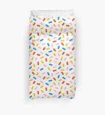 Sprinkles modern minimal abstract simple retro throwback 1980's style neon primary colors dots Duvet Cover