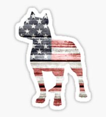Patriotic Pitbull, American Flag Sticker