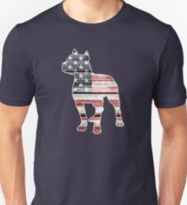 Patriotic Pitbull, American Flag Unisex T-Shirt