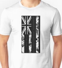 Polynesian Flag of Hawaii - Vertical - BW Unisex T-Shirt