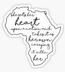 "She sets her heart"- Africa Sticker