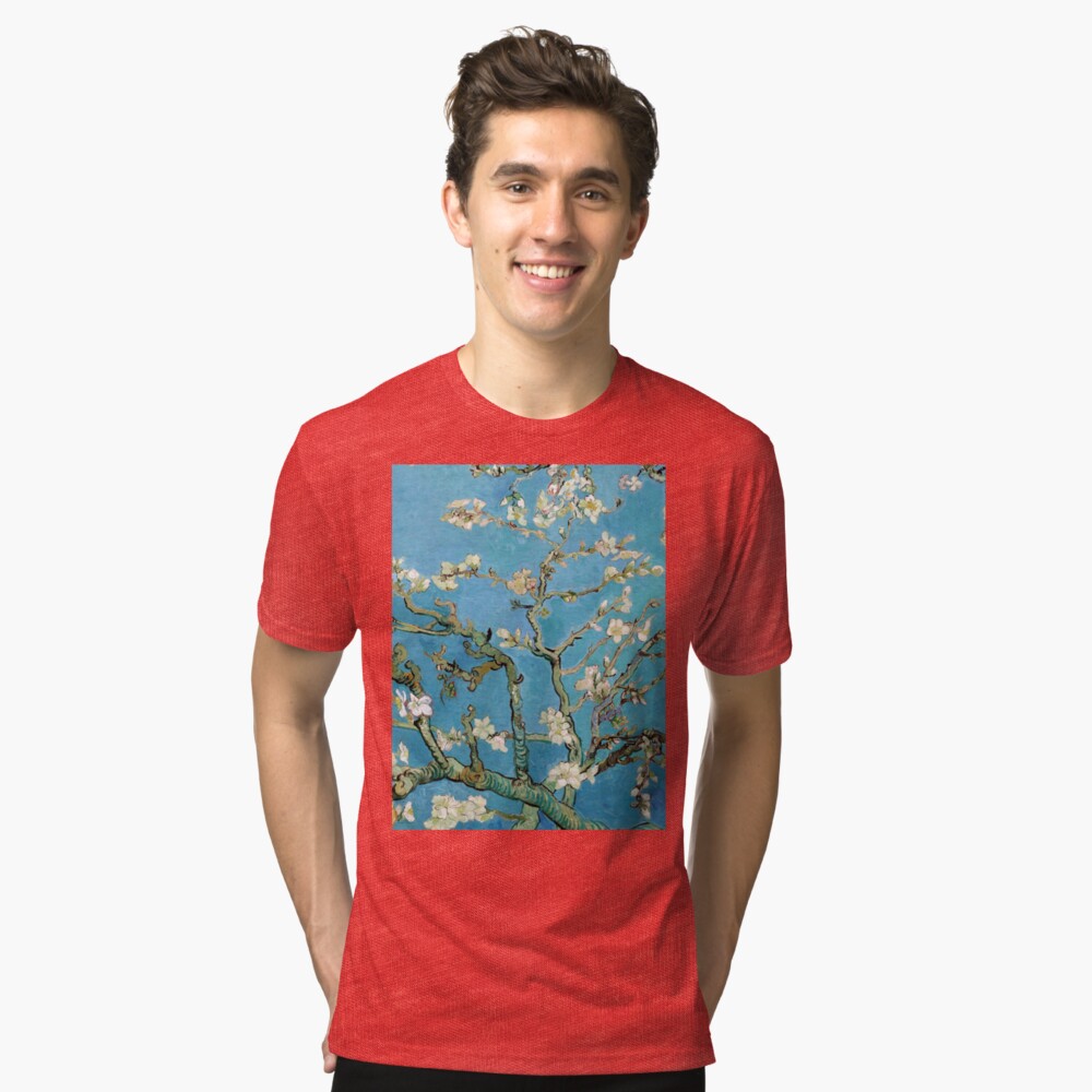 1890-Vincent van Gogh-Almond blossom-73.5x92 Tri-blend T-Shirt