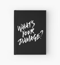 Was ist dein Schaden? - Weißer Text Notizbuch