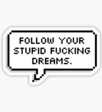 Follow Your Stupid Fluffing Dreams Sticker