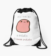 A kawaii potato Drawstring Bag