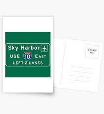 Phoenix Sky Harbor International Airport (PHX), Road Sign, Arizona Postcards