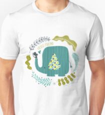 Jungle Love Blue Elephant Unisex T-Shirt