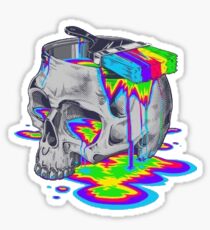 Trippy Colorful Skull Sticker