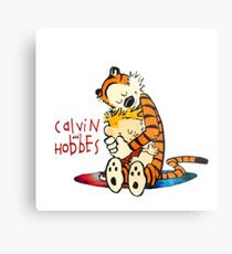 Calvin and Hobbes Big Hugs Nebula Metal Print