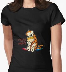 Calvin and Hobbes Big Hugs Nebula Women's Fitted T-Shirt