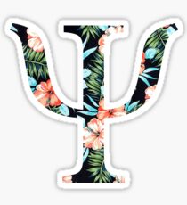 Psi Floral Greek Letter Sticker