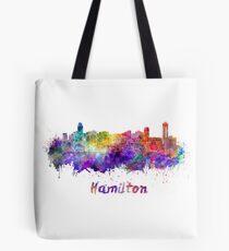 Hamilton skyline in watercolor Tote Bag