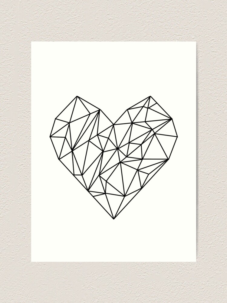 Alternate view of Geometric Heart Art Print
