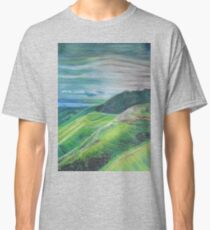 Green Hills Oil Pastel Drawing Classic T-Shirt