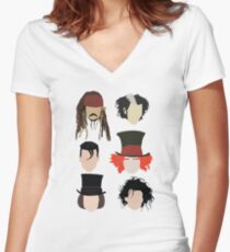 Johnny Depp - Famous Characters Women's Fitted V-Neck T-Shirt
