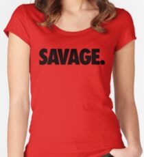 SAVAGE - (Black) Women's Fitted Scoop T-Shirt